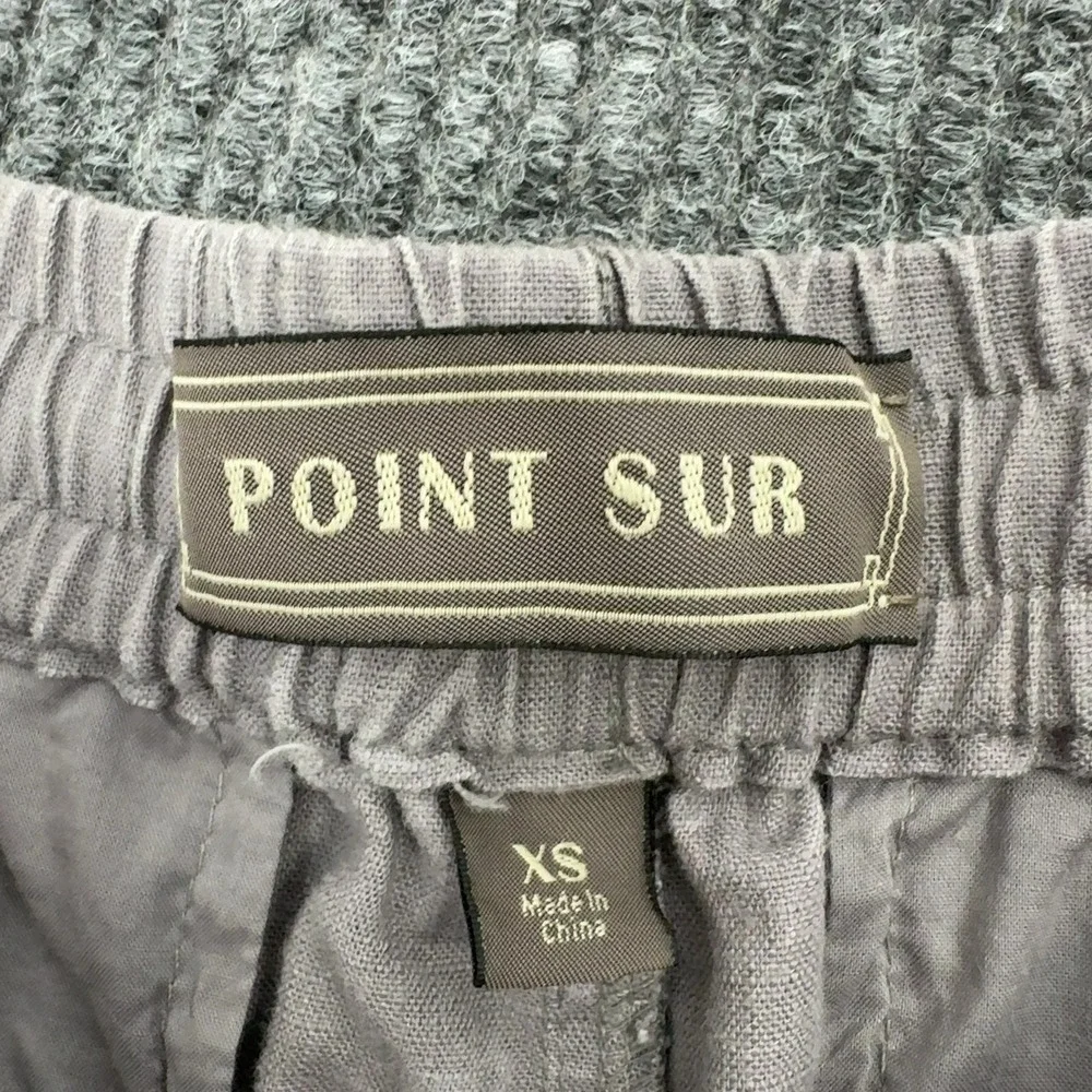 Point Sur Shorts Women XS Taupe Linen Drawstring Elastic Waist Casual Beach Boho
